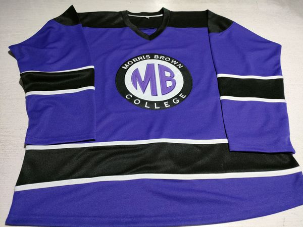

custom mens martin lawrence martin payne 23 morris brown college hockey jersey with patch s-5xl or any name number, Black