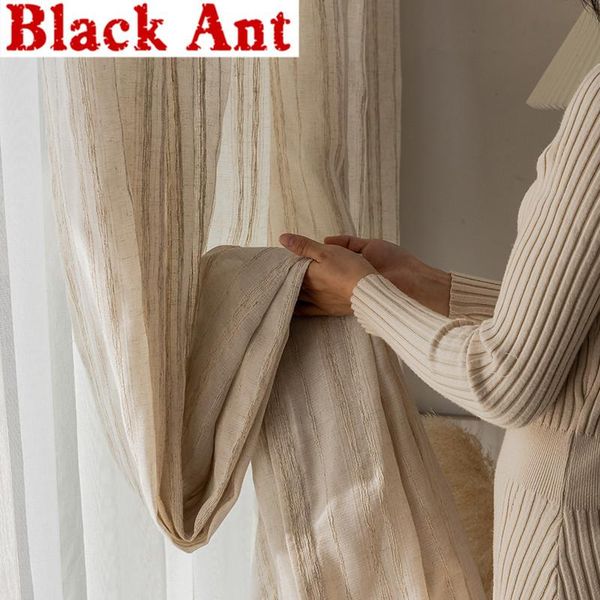 

window blinds drape american country style linen tulle curtain for living room bay balcony voile sheer nordic x-jd853 & drapes