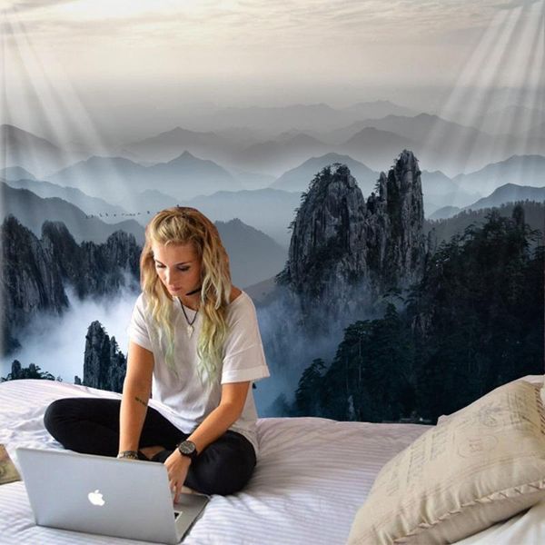 

tapestries large hippie sunlight forest thin natural bohemian hanging tapestry printed blanket wall polyester art beautiful decorative