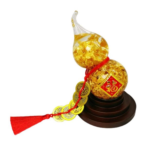 

1pc gold gourd decoration deskornament for home decorative objects & figurines