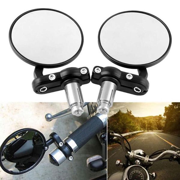 

motorcycle mirrors mb-mr010-bk round mirror motorbike handlebar end rearview moto hand bar universal handle side