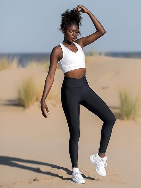 

high waist front v cut rallying leggings running pants, Black;blue