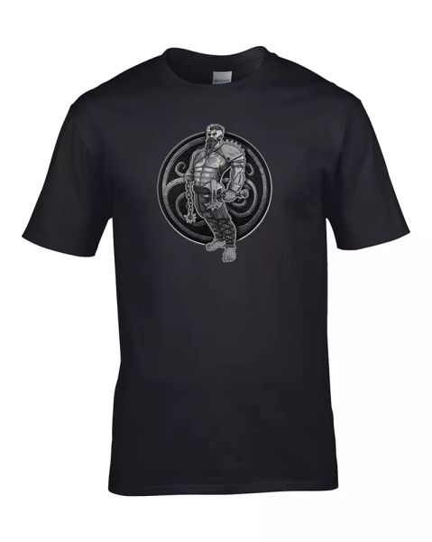 

gaulish warrior- celtic tribesman character - youth boy's t-shirt, White;black