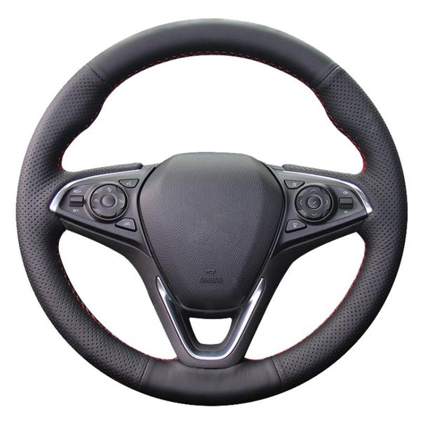 

steering wheel covers black artificial leather hand-stitched car cover for envision 2013-2021 verano 2014-2021 regal 2021-2021