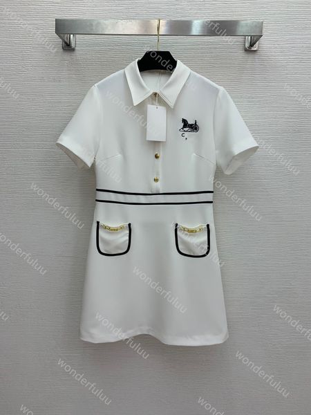 

2021ss womens casual dress fashion women designers clothes for office skirt great quality cotton lady prom dresses does not shrink sxla, Black;gray