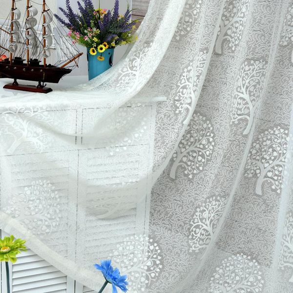 

curtain & drapes warp-knitted curtains for living dining room bedroom jacquard window screen modern simple