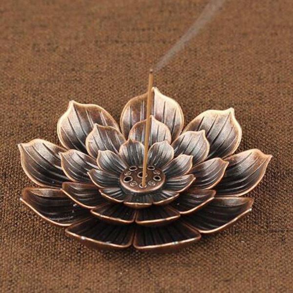 

fragrance lamps backflow incense burner stick holder home buddhism decoration coil lotus censer bronze air vaporizer buddhist zen
