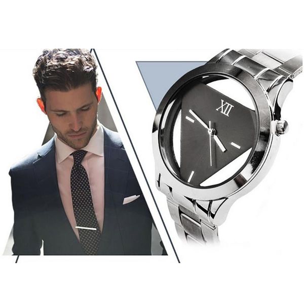 

wristwatches the mens' watches men's stainless steel quartz analog date wrist watch sport business gifts male clock reloj hombre, Slivery;brown