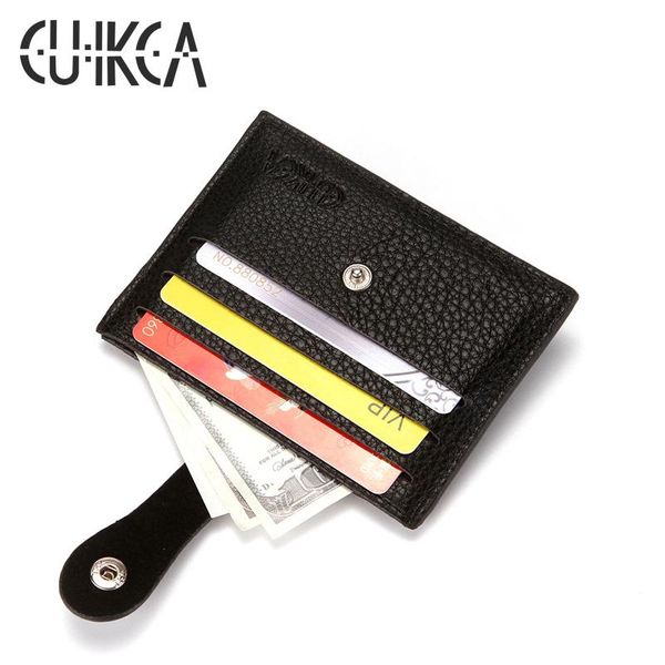 

card holders cuikca slim lychee pattern leather wallet hasp coin purse women men business id case money pocket, Brown;gray