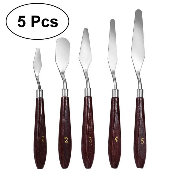 

pcs painting stainless steel spatula oil paint metal knives wood handle accessories (random color) gift sets