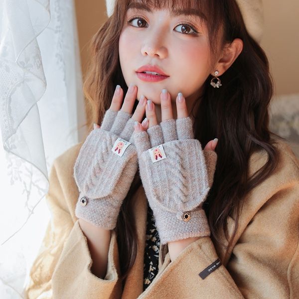 

N8T7 knitted for women mittens autumn wterknitted for gloves and gloves women in autumn and winter, Blue;gray