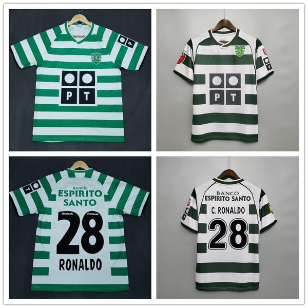 

retro 2003 04 lisbon soccer jerseys ronaldo football shirts 01 02 vintage velvet sponsor camisa de futebol maillot, Black;yellow