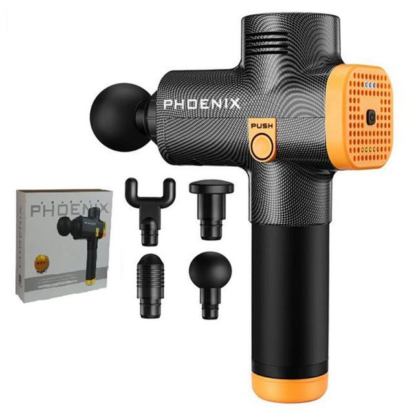 

phoenix-a2 muscle fascia massage gun + four heads three-speed setting overheating protection pain relief electric massagers