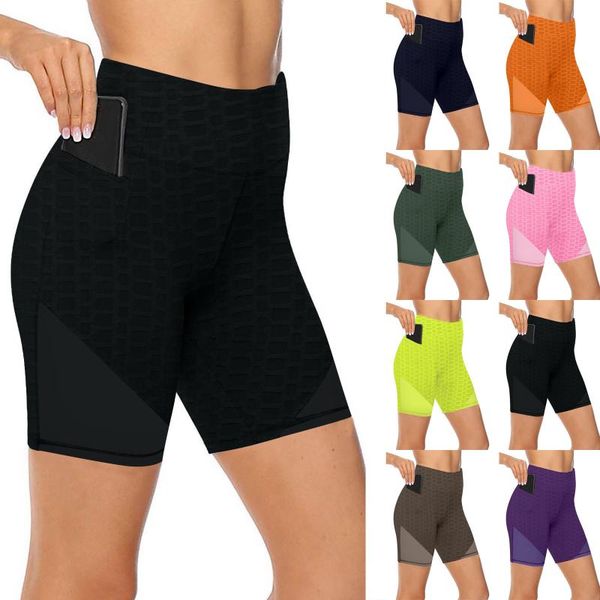 

yoga outfit women gym shorts high waist lifting push up tight sports leggings phone pocket jogging running fitness pants