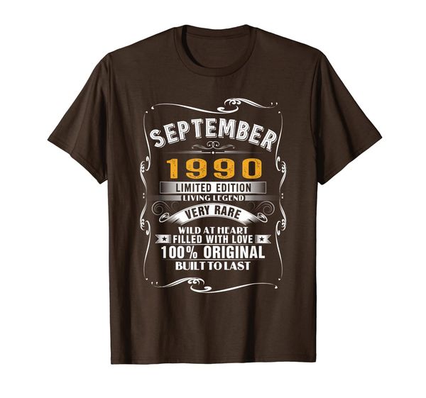 

29th birthday gift september 1990 29 years old gift shirt t-shirt, White;black