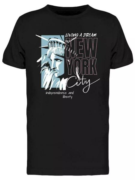 

New York Liberty Statue Tee Men's -Image by Shutterstock, White;black