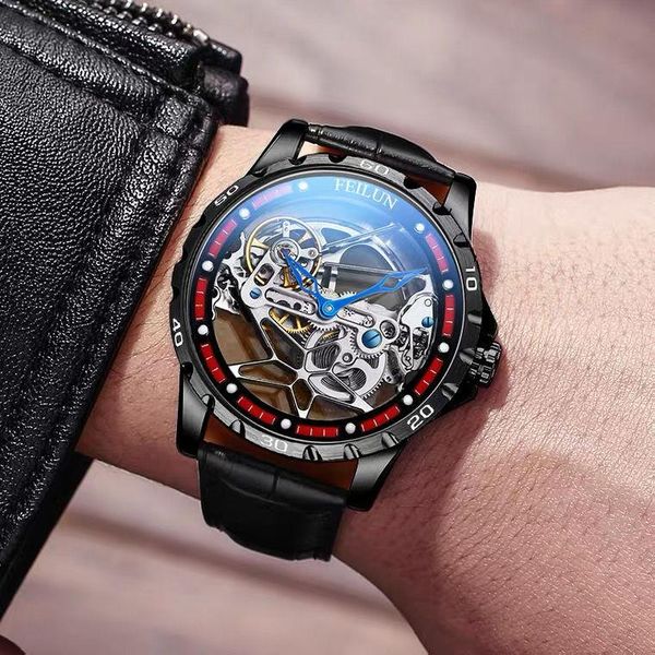 

wristwatches [original genuine] watch mechanical automatic murmansk tourbillon men's skeleton relogio masculino, Slivery;brown