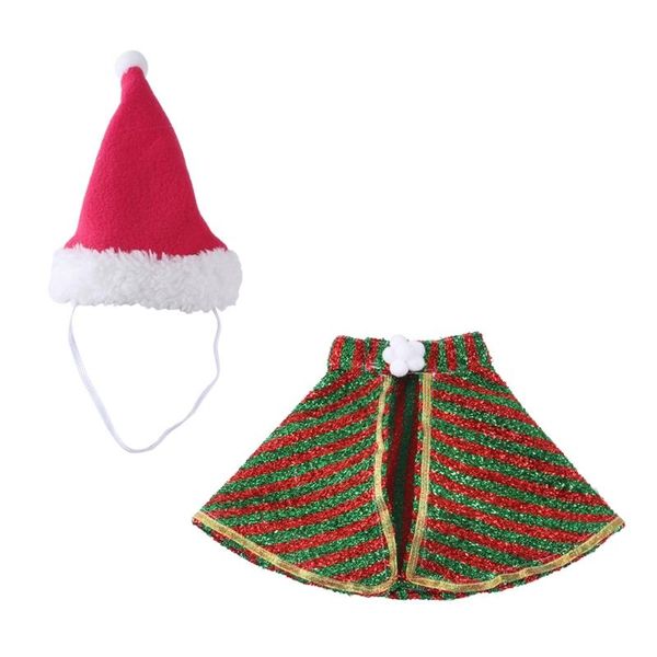 

cat costumes g5ab holiday dress up accessories christmas costume clothes adjustable cloak red xmas hat for small/medium sized dogs