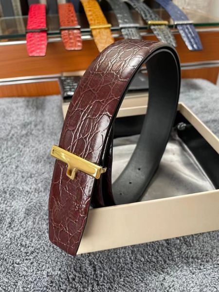 

2022 t. luxury brand belts clothing accessories business designer belts for men big buckle fashion genuine leather serpentine wholesale with, Black;brown