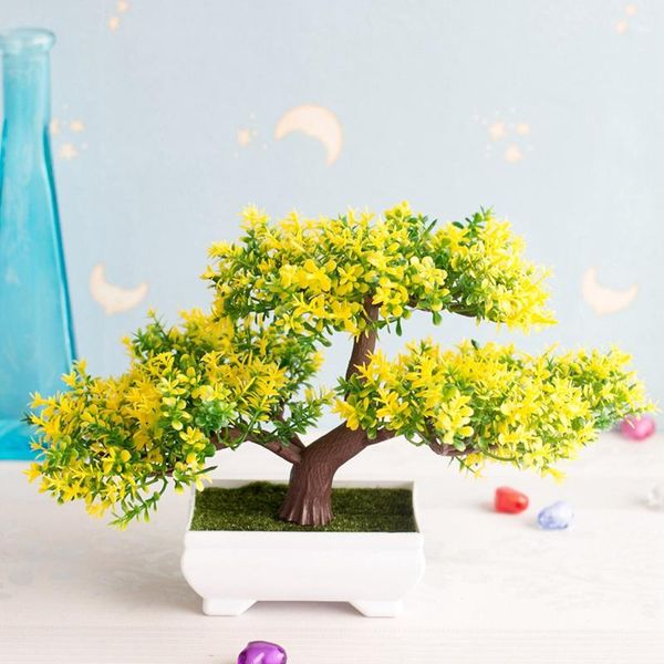 

fake flowers potted ornaments for home decoration el garden decor artificial plants bonsai small tree pot decorative & wreaths