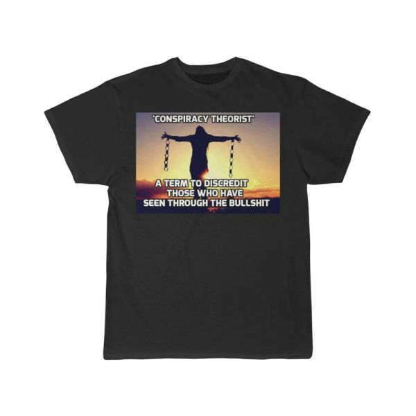 

conspiracy theorist 2 men's short sleeve t shirt, White;black