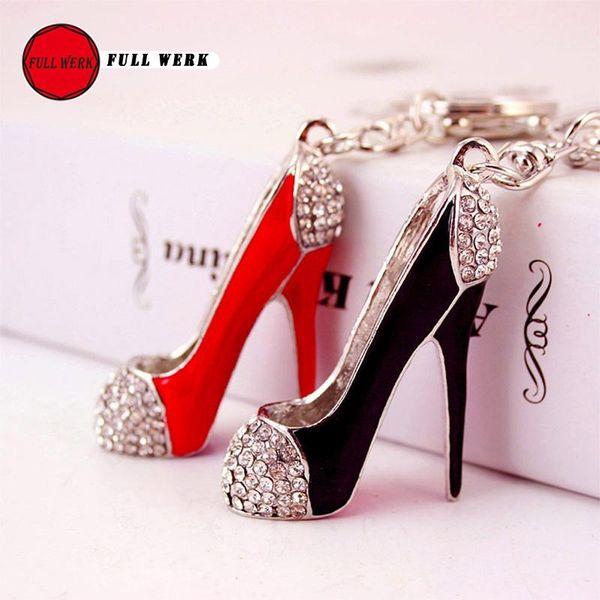 

keychains creative high heel key chain exquisite bag pendant for women girls car interior ornaments ring, Silver