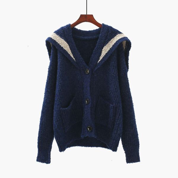 

women's sweaters sweatersautumn and winter wear thickened navy collar cardigan women's loose lazy pocket sweater coat a8aj, White;black