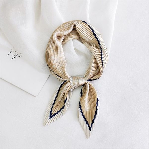 

designer women square silk neck scarves female elegant leopard print hair band lady pleated scarfs head scarf bandana designer, Blue;gray