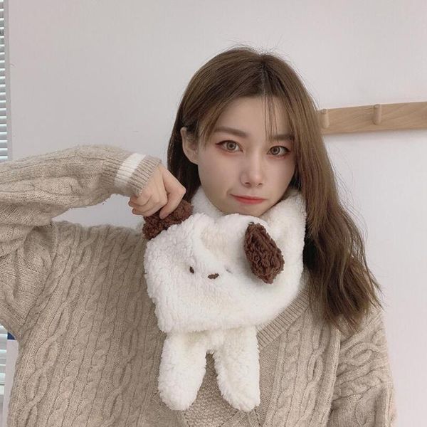

winter plush scarf girl warm scarves children fur wrap cartoon animal for kids gift, Blue;gray