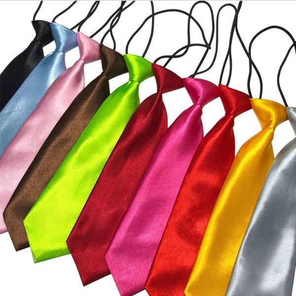 

20 pure colors mixed children tie baby neck ties boys girls neckwear kids neckcloth fashion accessories, Red;brown