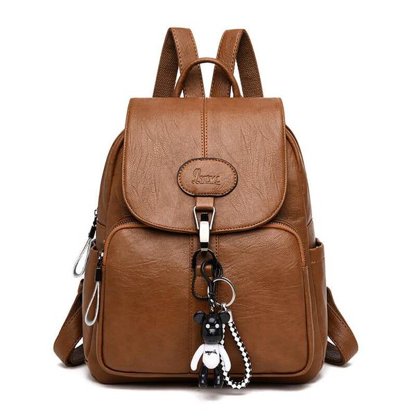 

outdoor bags vintage ladies backpack women leather soft black brown pu female bagpack for teenage girl school bag small
