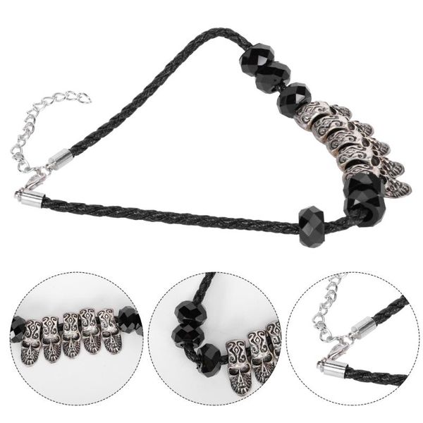 

charms 1pc ghost head necklace clavicle bone chain dancing girl, Bronze;silver