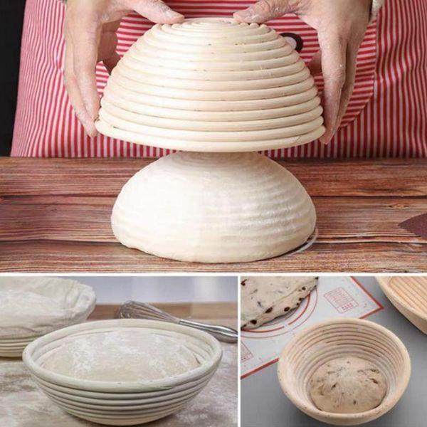 

storage baskets fermentation rattan dough basket with cloth cover portable durable multi-functional bread proofing proving