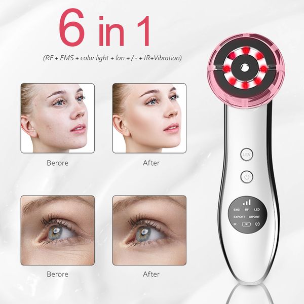 

facial skin care device ir infrared ipl skin rejuvenation rf radio frequency ems electroporation face lifting vibration massage