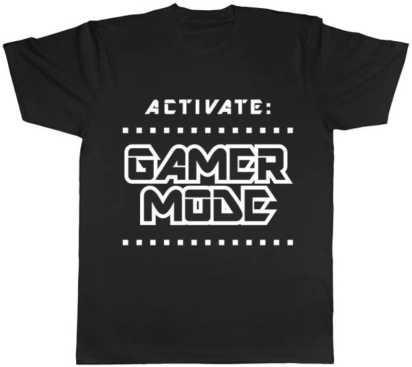 

activate gamer mode mens womens ladies t-shirt tee, White;black