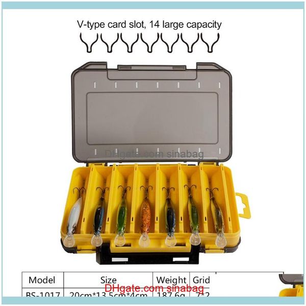 

fishing sports & outdoorsfishing bait box hook jig double-sided 10 12 grid portable hard plastic water control gearac aessories