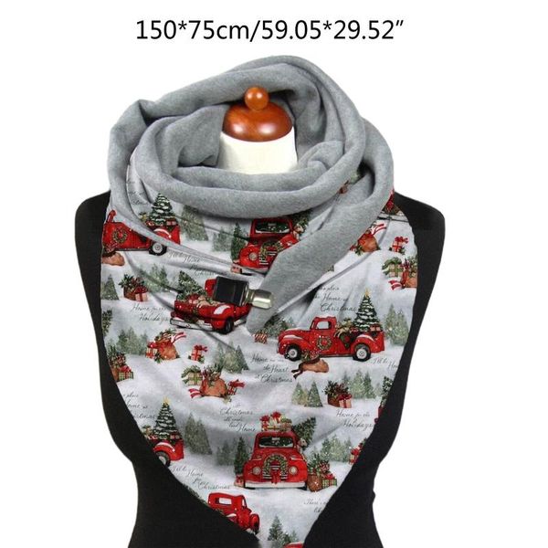

hats, scarves & gloves sets 50le winter warm large scarf christmas santa snowman blanket shawl wrap with clip, Blue;gray