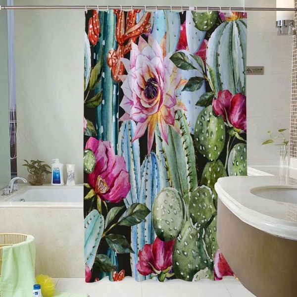 

shower curtains desert plants pattern curtain waterproof polyester multiple sizes 3d printed bath products bathroom decor with 12 hooks