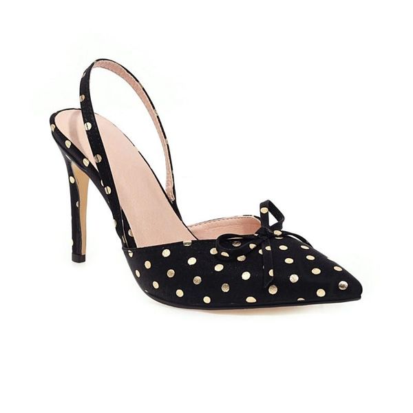 

big size pointed wave point stiletto sandals high heels women shoes woman summer ladies, Black