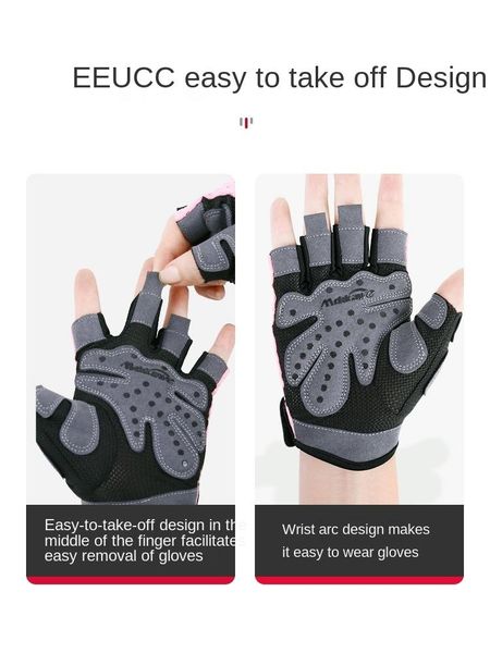 

elbow & knee pads fitness gloves thin female models to the cocoon instrument training exercise bike antiskid half refers, Black;gray