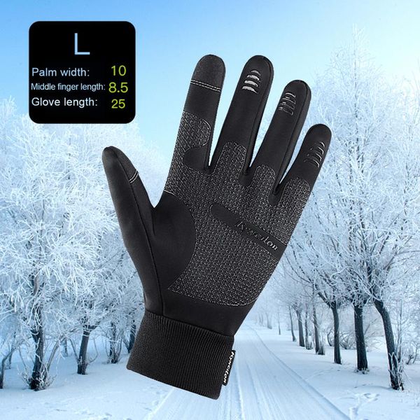 

black winter warm ridding gloves outdoor sport riding electric liner touch screen bicycle skiing cycling