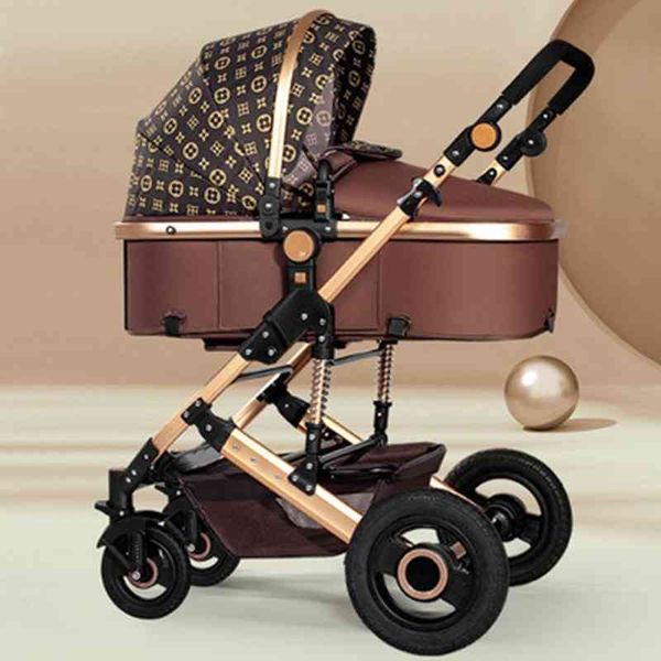 

high landscape 2 in 1 baby stroller ultra light folding seated reclining shock-absorbing pocket newborn carriage