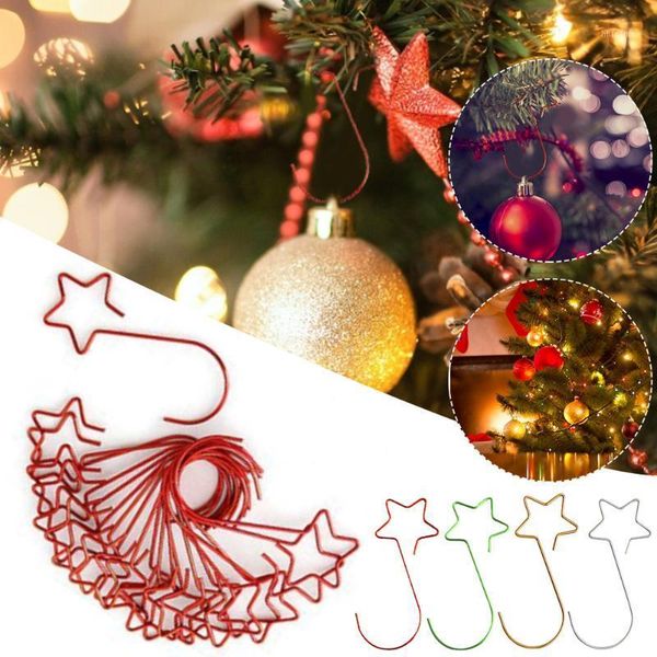 

christmas decorations 20pcs metal ornament hooks tree star-shaped hanger hanging hook home party decoration supplies