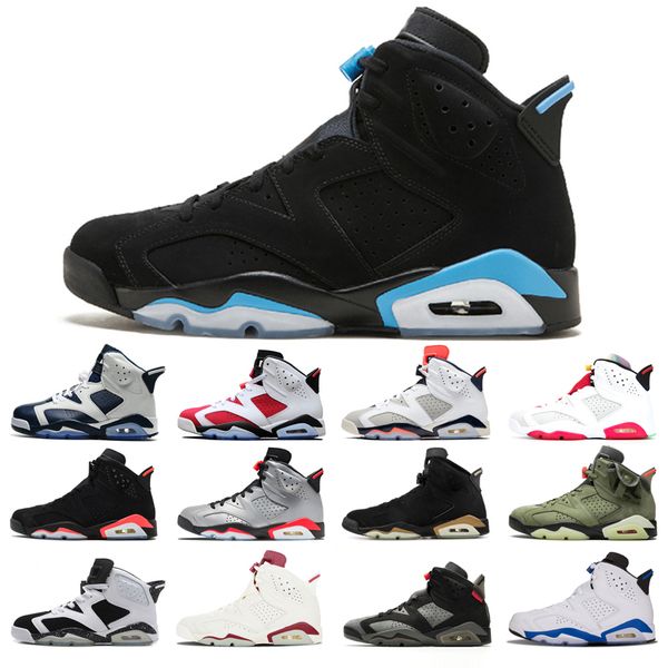 

man's basketball shoes 6s high cut alternate angry bull black cat infrared carmine hare marron olympic oreo sport blue unc white infare