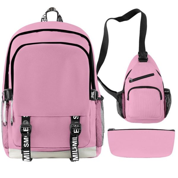 

backpack pure color printing blank cool concise suit men and women usb charging