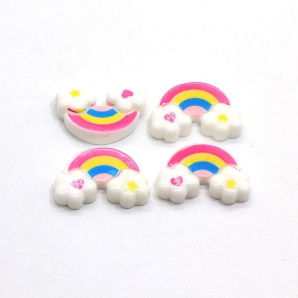 

decorative objects & figurines 20/50pcs cute rainbow heart clouds resin flat back cabochons scrapbooking for phone embellishments diy decora