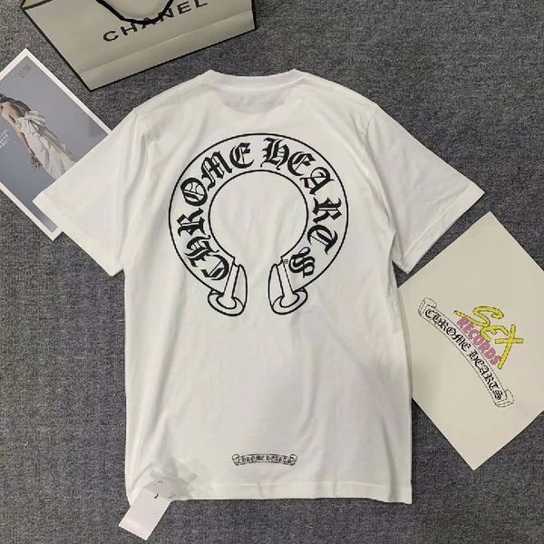 

fashion brand ch croxin short sleeve t-shirt loose cotton t-shirt lovers wear men's and women's round neck half sleeve t-shirt jdj, White;black