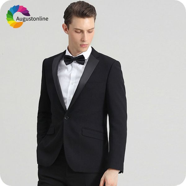 

men's suits & blazers black classic wedding for men groom tuxedo custom made groomsmen suit 2piece latest coat pant designs costme, White;black