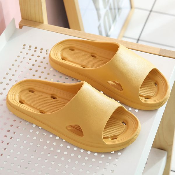 

home slippers women hole leaking bathroom sandals men indoor women shoes bath shower slipper eva anti-slip summer slides, Black