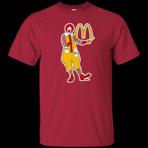 

Ronald McDonald, McDonalds, Happy Meal, Clown, Fast Food, T-Shirt, White;black